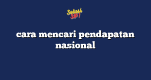 cara mencari pendapatan nasional