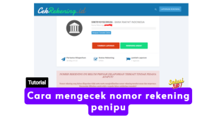 cara mengecek nomor rekening penipu