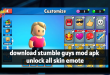 download stumble guys mod apk unlock all skin emote